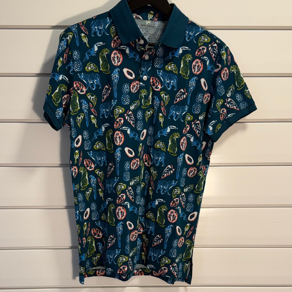 Bonobos Blue Patterned Polo Shirt